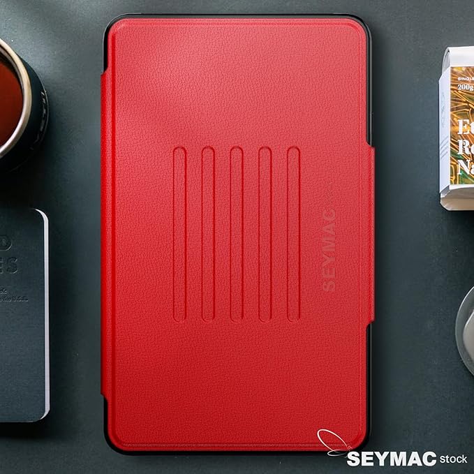 SEYMAC stock Case for Samsung Galaxy Tab A9 8.7'', Case with Magnetic Multi-Angles Stand, Card Slot for Galaxy Tab A9 8.7'' SM-X110/X115/X117, (Red)