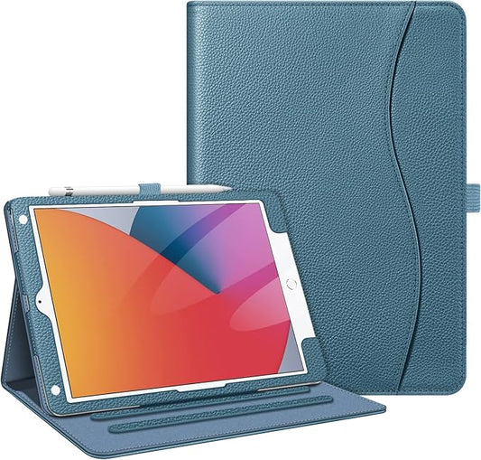 Fintie Case for iPad 9th / 8th / 7th Generation (2021/2020/2019) 10.2 Inch - [Corner Protection] Multi-Angle Viewing Stand Cover with Pocket & Pencil Holder, Auto Sleep Wake, Ocean Blue