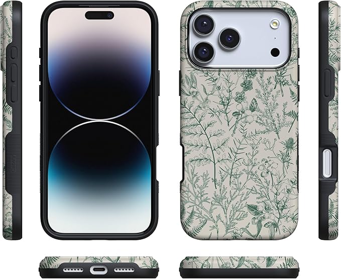 Casely iPhone 17 Pro Case | Sage Garden | Green Floral | Compatible with MagSafe | Bold Protective Design