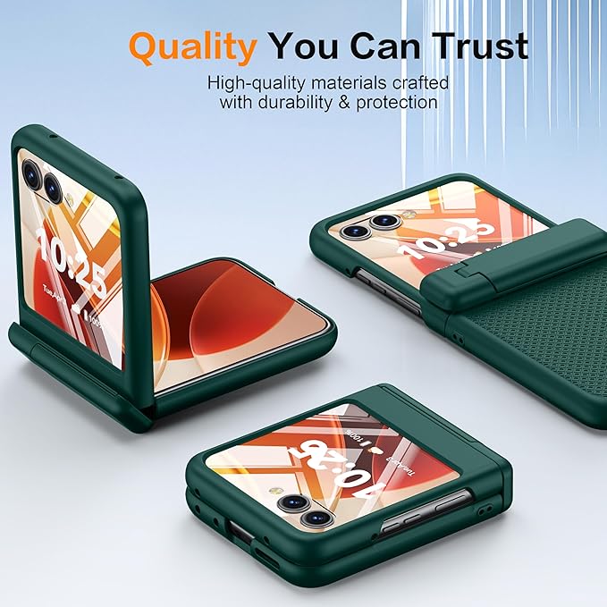 Oterkin Magnetic for Samsung Galaxy Z Flip 7 Case with [Built-in Screen Protector & Hinge Protection][Foldable Invisiable Stand] Military Grade Shockproof Full Body Protection Case for Galaxy Z Flip 7