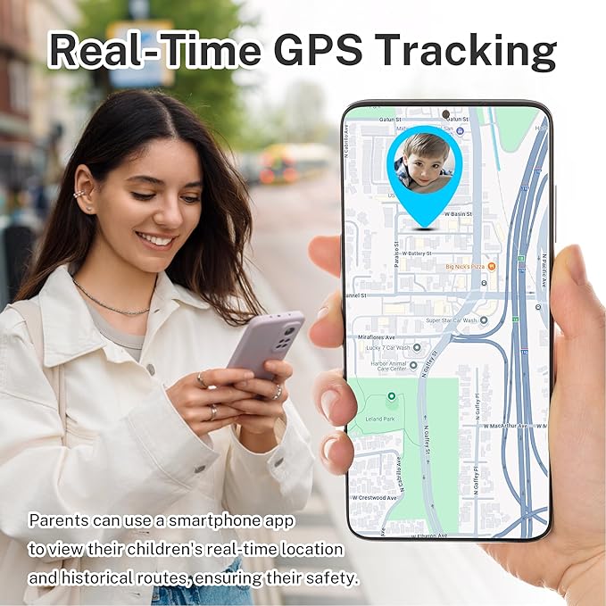 4G Kids Smart Watch Boys,GPS Watch for Kids with Video Call Voice Chat Alarm SOS Camera Pedometer Stopwatch Caculator Flashlight Kid GPS Tracker Watches Age 5-12