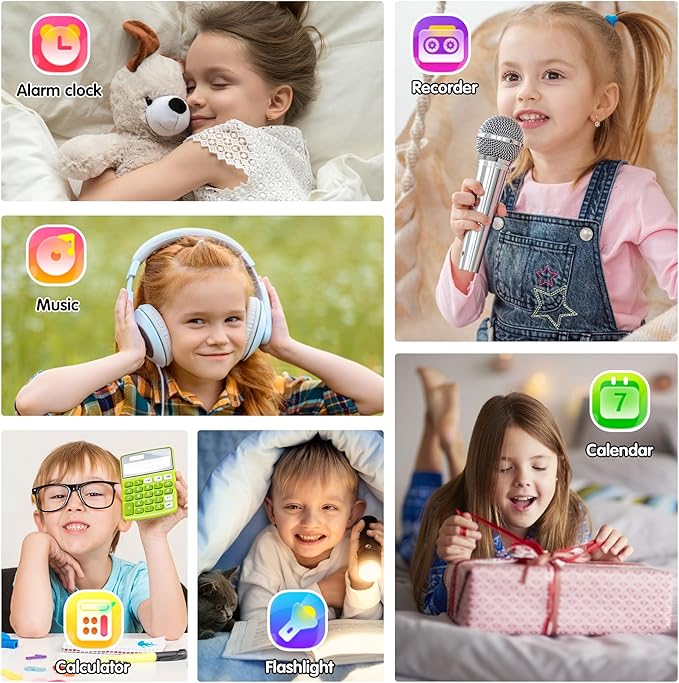 Smart Watch for Kids Gift for Girls Age 5-12, 1.54" Touch Screen Watch with HD Camera Video 24 Games Music Pedometer Flashlight Alarm Clock, Gifts for 7 8 9 10 Year Old Girls Boys