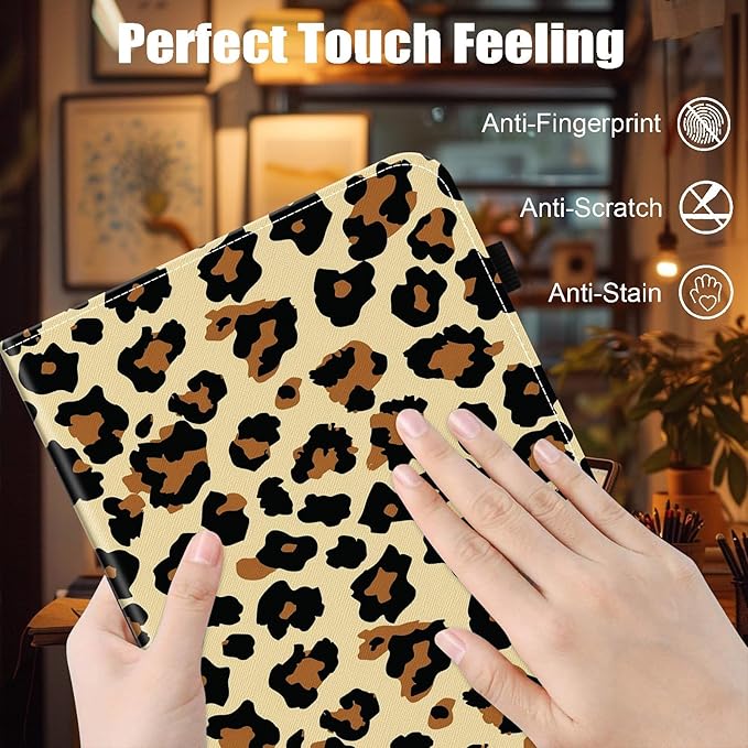 Case for Samsung Galaxy Tab A9 Plus/A9+ 5G 11 Inch 2023 Model (SM-X210/X216/X218),Card Slot PU Leather TPU Case Pen Holder Auto Wake Sleep,Leopard Print
