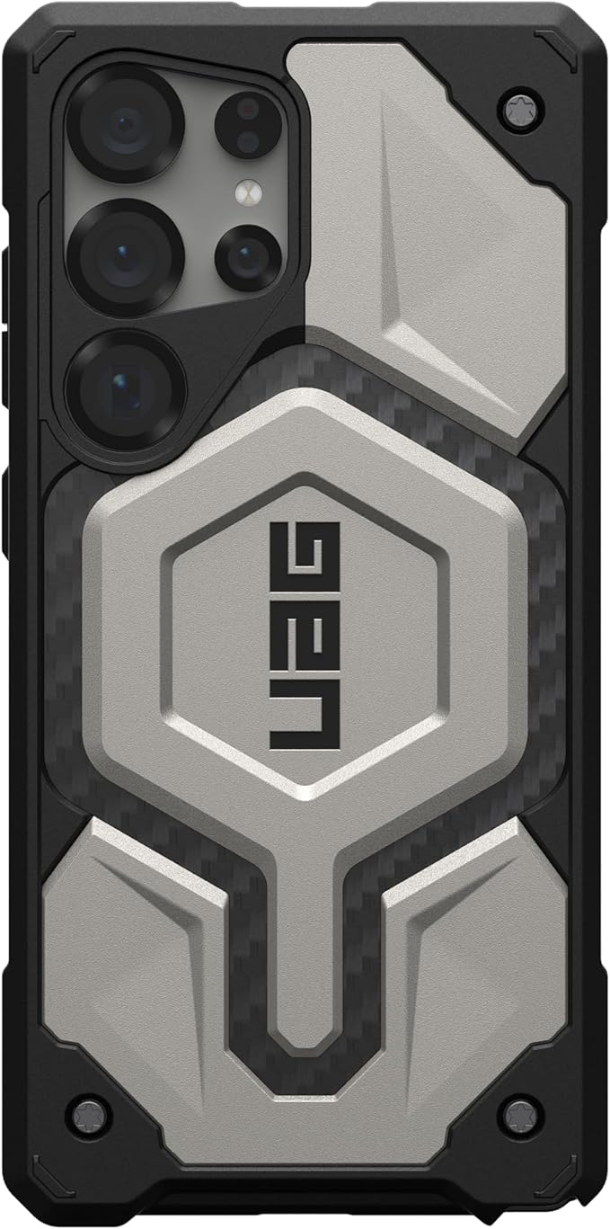 URBAN ARMOR GEAR UAG for Samsung Galaxy S25 Ultra Case 6.9" Monarch Pro - Compatible with Magnetic Charging Rugged Military Drop Tested Protective Cover, Titanium