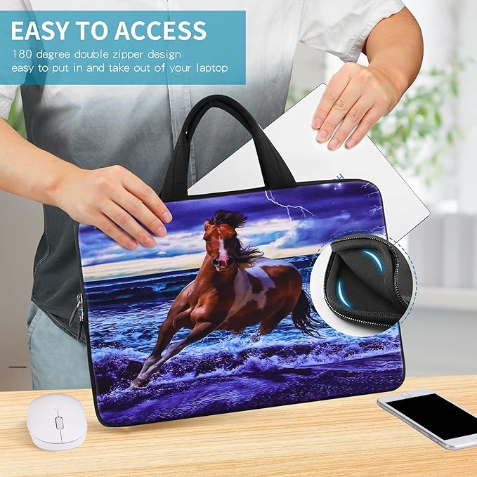 iColor 14 15 15.4 15.6 inch Laptop Handle Bag Computer Protect Case Pouch Holder Notebook Sleeve Neoprene Cover Soft Carring Case for MacBook Dell Lenovo Toshiba HP Chromebook ASUS Acer Horse ICB-04