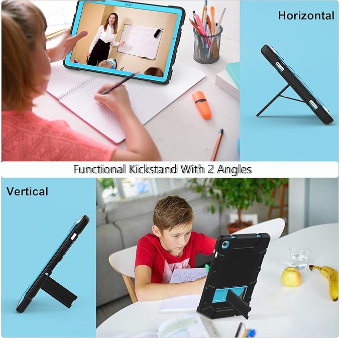 Rantice Case for Samsung Galaxy Tab A9+ 11”, Heavy Duty Shockproof Rugged Protective Case with Kickstand for Samsung Galaxy Tab A9+ / A9 Plus 11” 2023 (SM-X210/X216/X218),Black+Blue