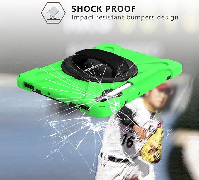 BRAECN for Galaxy Tab S6 Case with Pen Holder/Hand Strap/Rotating Stand/Shoulder Strap,Hybrid Heavy Duty Shockproof Case for 2019 Model 10.5 inch Galaxy Tab S6 Tablet(SM-T860/T865/T867)-Green