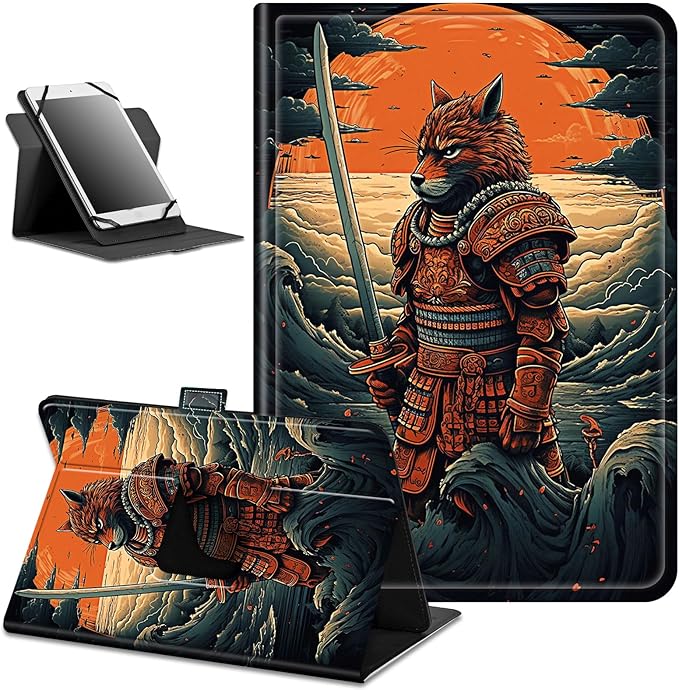 for Lenovo Tab M9 Case,9 inch Tablet Cover, Magnetic Closure Travel Portable Protective Case with 360 Degree Rotating Stand for Lenovo Tab M9 TB-310FU 2023-Warrior Wolf