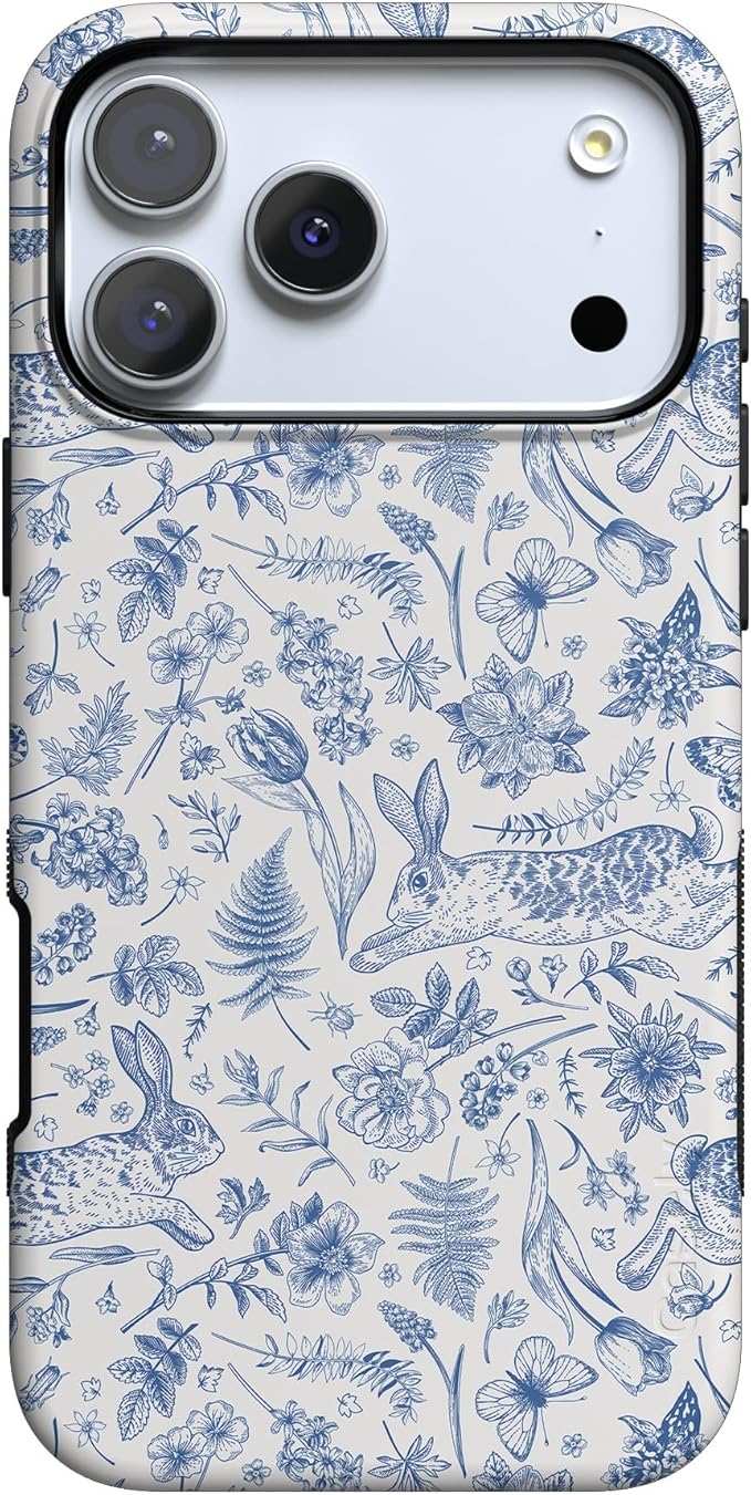 Casely iPhone 17 Pro Case | Hop & Bloom | Bunny Toile | Compatible with MagSafe | Bold Protective Design