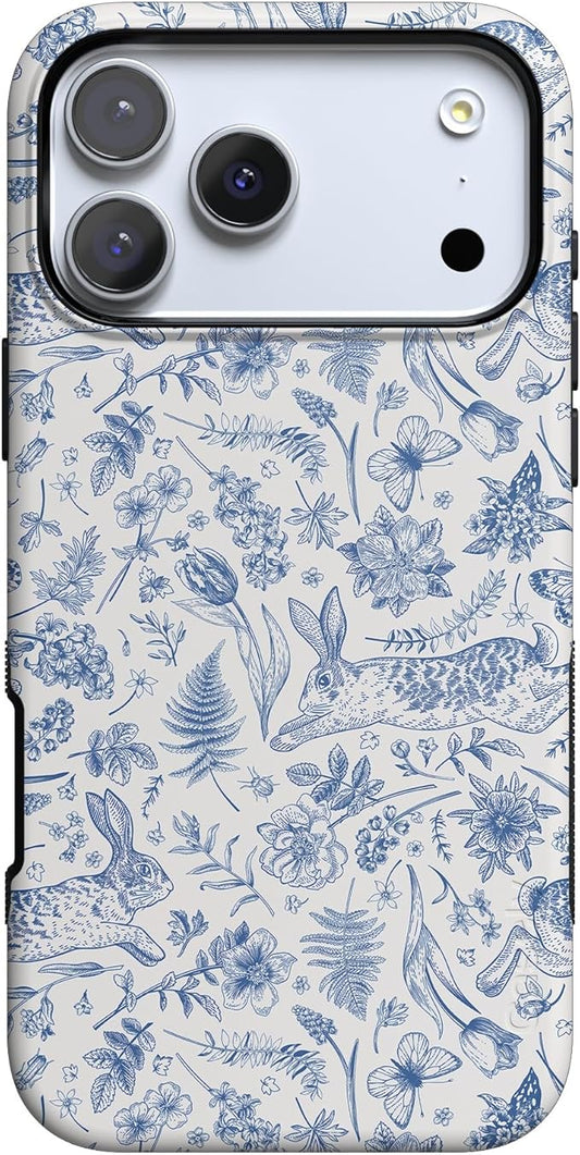 Casely iPhone 17 Pro Case | Hop & Bloom | Bunny Toile | Compatible with MagSafe | Bold Protective Design