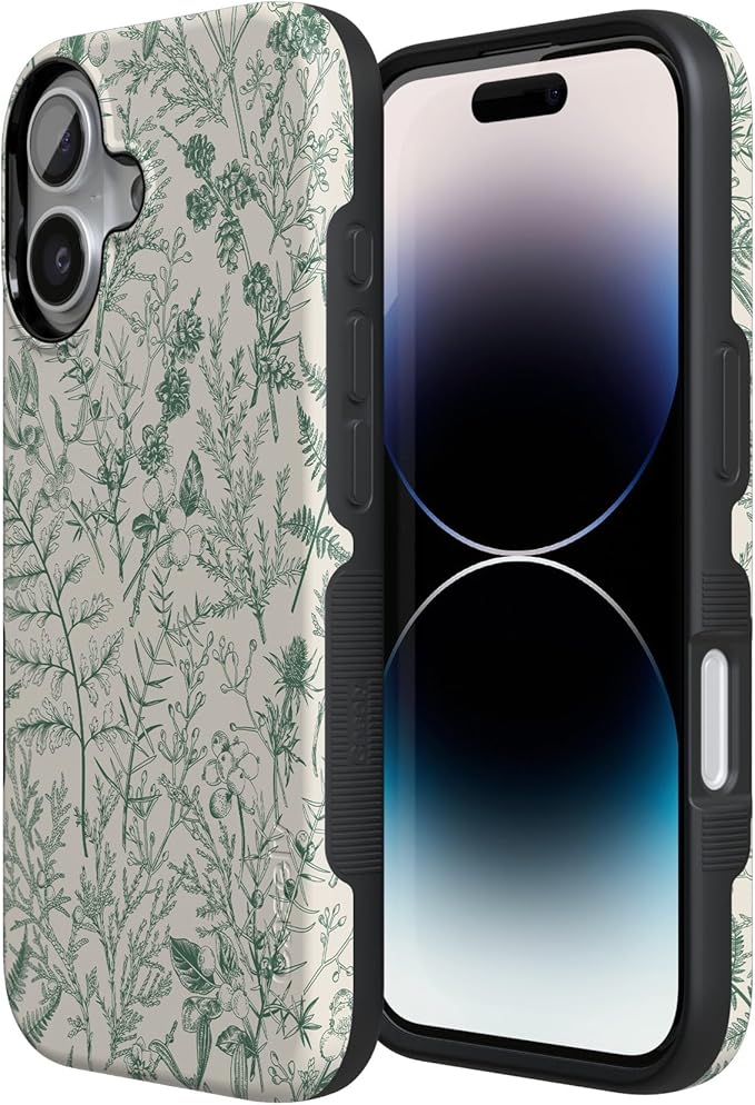 Casely iPhone 17 Case | Sage Garden | Green Floral | Compatible with MagSafe | Bold Protective Design