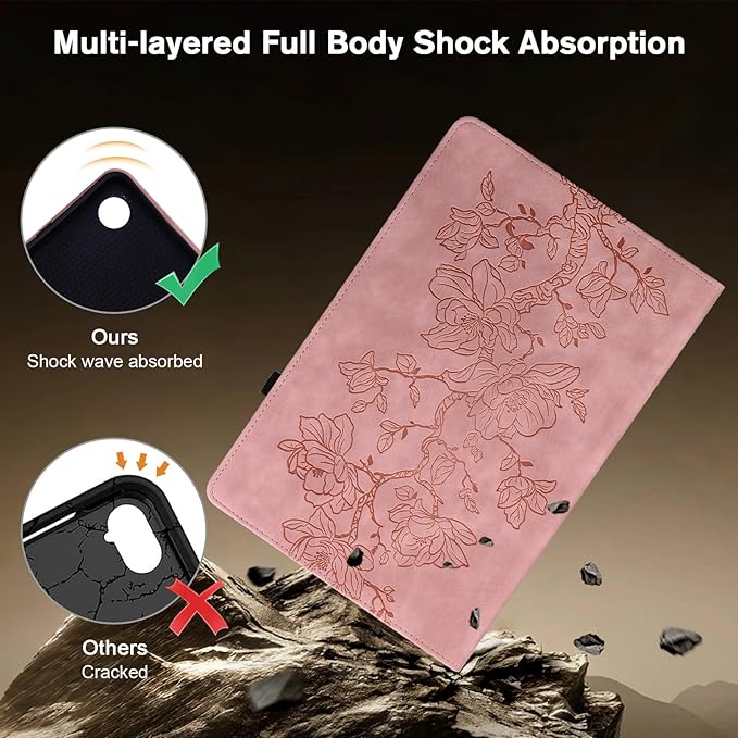 Case for Samsung Galaxy Tab S5e 10.5 2019 Model SM-T720/T725/T727, Slim PU Leather Folio Cover with Multi-Angle Stand and Pen Holder, Pink