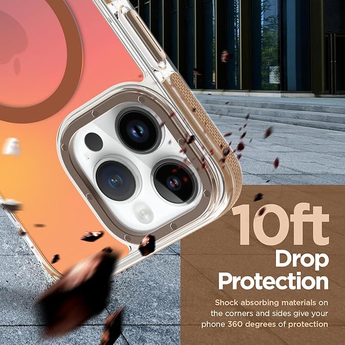 MOWIME Magnetic Case for iPhone 13 Pro Max [Compatible with Magsafe] [Cute Fashion Fluorescent Design] [1 Screen Protector] Slim Translucent Matte Case for iPhone 13 Pro Max 6.7" 2021, Desert