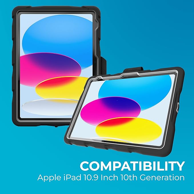 Gumdrop Hideaway iPad Case w/Stand Fits ONLY iPad 11th Generation |A16| & 10th Gen (10.9) inch Rugged Shockproof Reliable & Drop Tested for Kids K-12 Students Teachers Classrooms & School Use Black