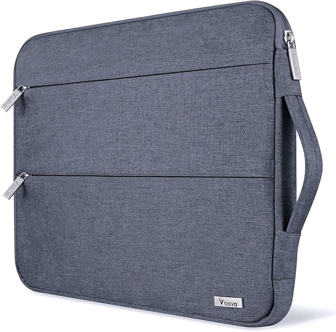 Voova 13 13.6 Inch Laptop Sleeve Case Compatible with MacBook Air 13 M1/M2/M3/M4 2020-2025, MacBook Pro 13/14, IPad Air/Pro 13, Waterproof Slim Computer Bag Cover with Handle, Dark Grey