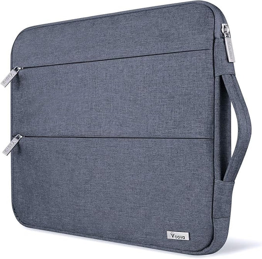 Voova 13 13.6 Inch Laptop Sleeve Case Compatible with MacBook Air 13 M1/M2/M3/M4 2020-2025, MacBook Pro 13/14, IPad Air/Pro 13, Waterproof Slim Computer Bag Cover with Handle, Dark Grey