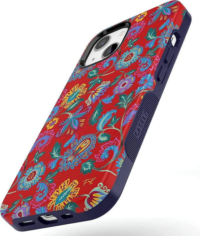Casely iPhone 14 Case | Painted Flowers | Frida Kahlo Floral Girly | Compatible with MagSafe | Bold Protective Design
