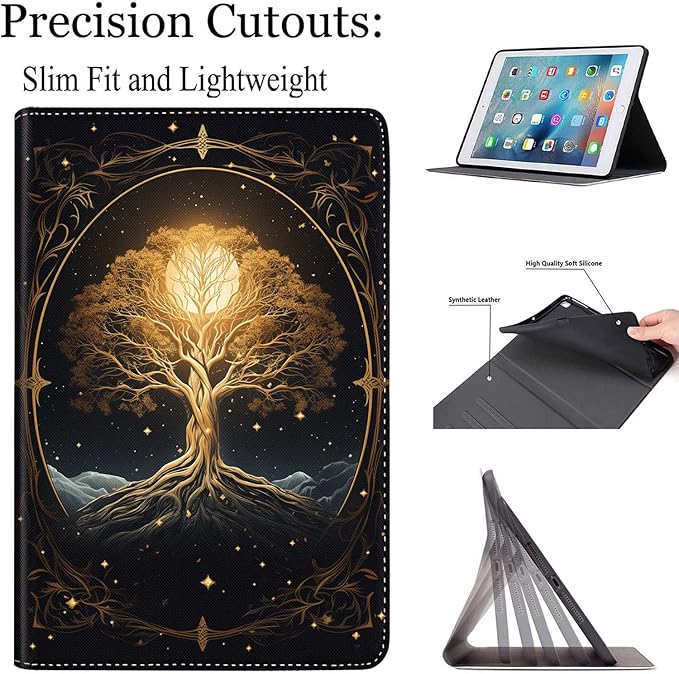 Case for Galaxy Tab A9 Plus ， Auto Sleep/Wake Multi-Angle Viewing Slim Folio Stand Cover for Samsung Galaxy Tab A9+/A9 Plus 11 Inch 2023 (SM-X210/X216/X218), Abstract Tree