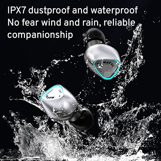 M45 True Wireless Earbuds with ENC, Bluetooth 5.3, IPX7 Waterproof, 120 Hours Long Battery Life with Built-in Mic, Compatible with iPhone & Androids (Black)