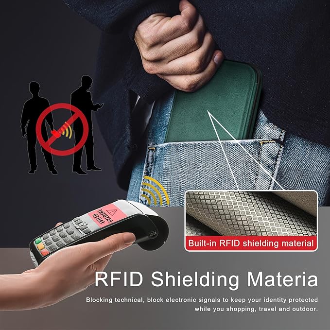 DJDUCK Designed for iPhone 14 Case Wallet with Card Holder, [Magnetic Clasp Cover] [RFID Blocking Leather Protection] Shockproof Women Men Cases 6.1 Inch for Apple 14 Sea Green