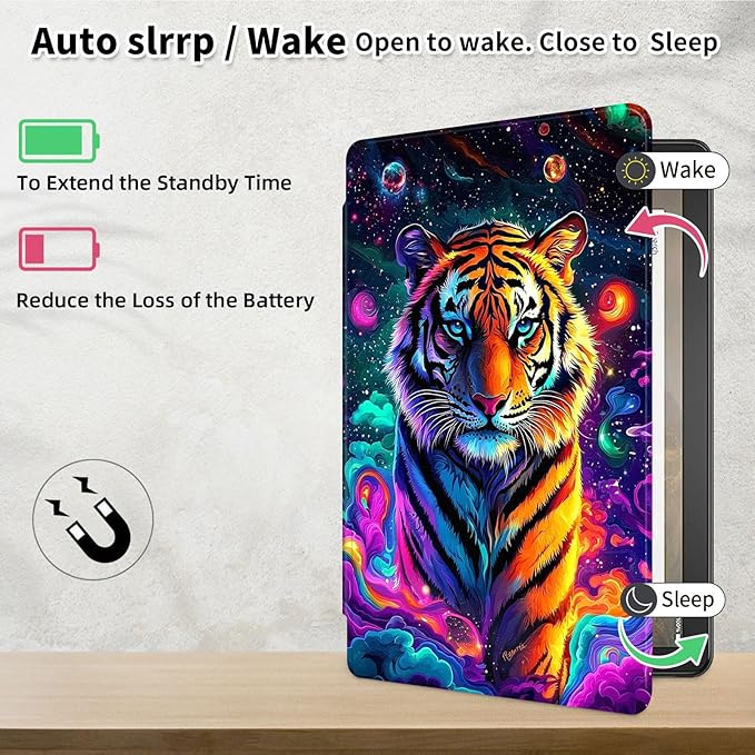 Case for Samsung Galaxy Tab A9+/A9 Plus 11 Inch 2023 Tablet Case, 360 Degree Rotating Folio Stand Smart Cover for Galaxy Tab A9+ Tablet SM-X210/X216/X218, Auto Sleep/Wake, Vibrant Tiger