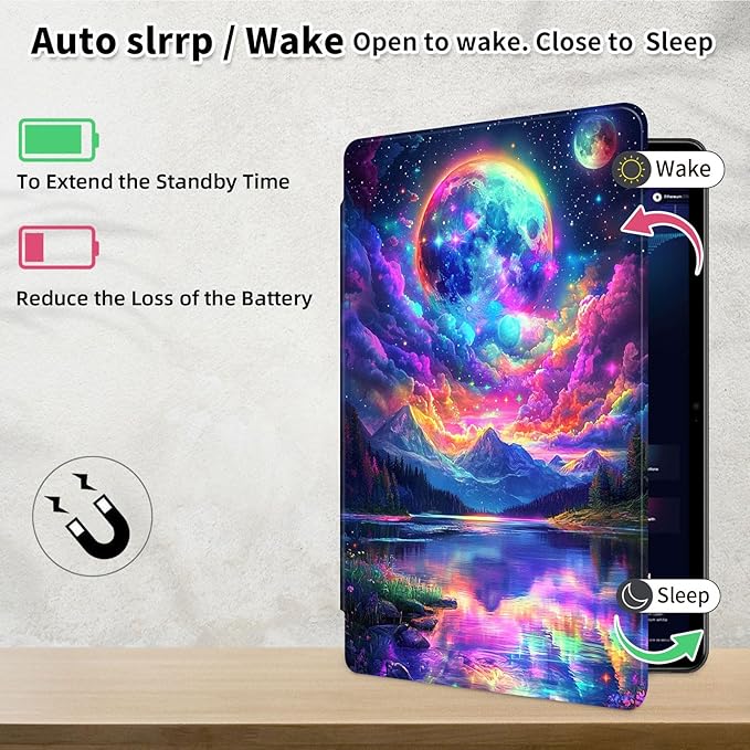 Case for Samsung Galaxy Tab A9 8.7 Inch 2023 Tablet Case, 360 Degree Rotating Folio Stand Smart Cover for Samsung Galaxy Tab A9 Tablet, Auto Sleep/Wake, Fantasy Mountains