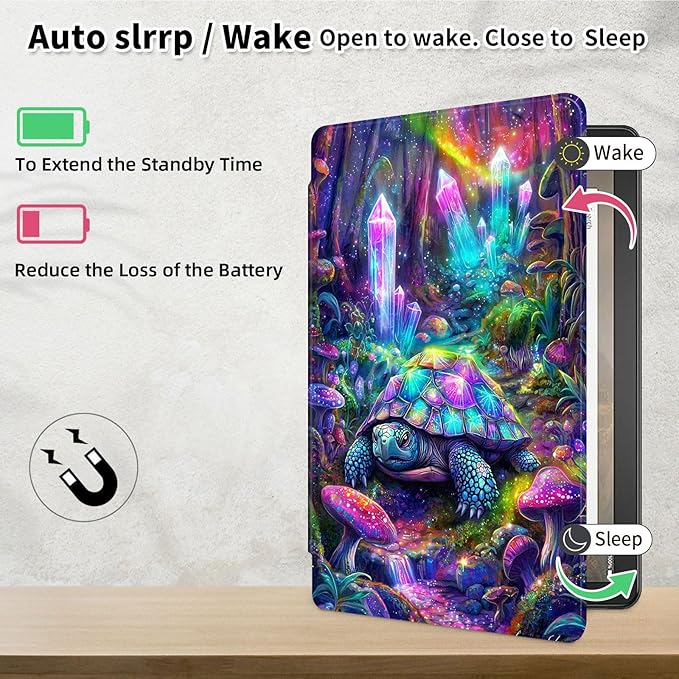Case for Samsung Galaxy Tab S10 FE / S9 FE 5G 10.9 inch & Tab S9 11 inch, PU Leather 360° Rotating Stand Cover, Auto Sleep/Wake, Folio Smart Protective Cover, Crystal Turtle
