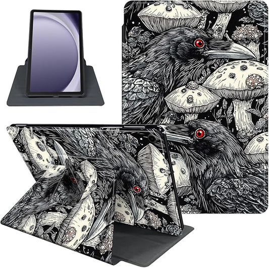 Case for Samsung Galaxy Tab A9+/A9 Plus 11 Inch 2023 Tablet Case, 360 Degree Rotating Folio Stand Smart Cover for Galaxy Tab A9+ Tablet SM-X210/X216/X218, Auto Sleep/Wake, Ravens
