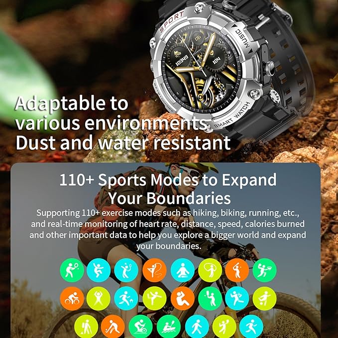 ZJX Smart Watch with Earbuds, 1.52-inch Full Touch HD Screen Metal Body, TWS Sports Earbuds Smart Watch Three-in-one，Support Custom Dial, Local Music Storage, Health Monitoring, Message Notification