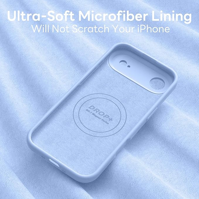 Vooii Magnetic Compatible with iPhone Air Case (Compatible with Magsafe) (Upgraded Camera Protection) Liquid Silicone Shockproof Full Body Protective Phone Cover for Women Men, Light Blue, 6.5"