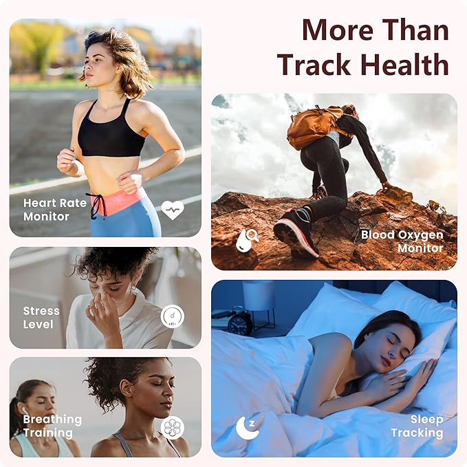 Smart Watch for Men Women, Bluetooth Call, 120+ Sports Modes, Sleep Tracking, Step & Calorie Counter, Water Resistant Smartwatch for Android iPhone (Pink)