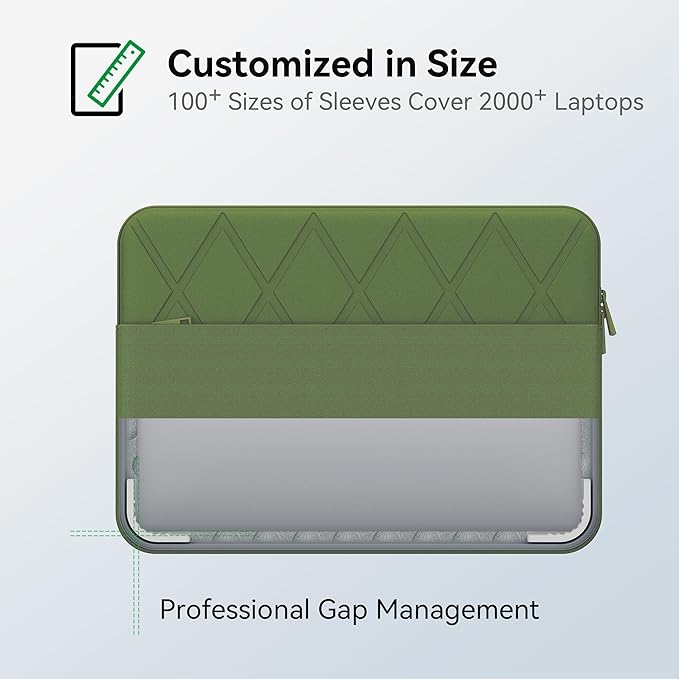 Smatree Laptop Sleeve for 13.8 inch Microsoft Surface Laptop2024/Surface Laptop for Business, Copilot+ PC, 13 inch Protective Computer Case with Accessory Pocket, YKK Zipper, Green (E437G)