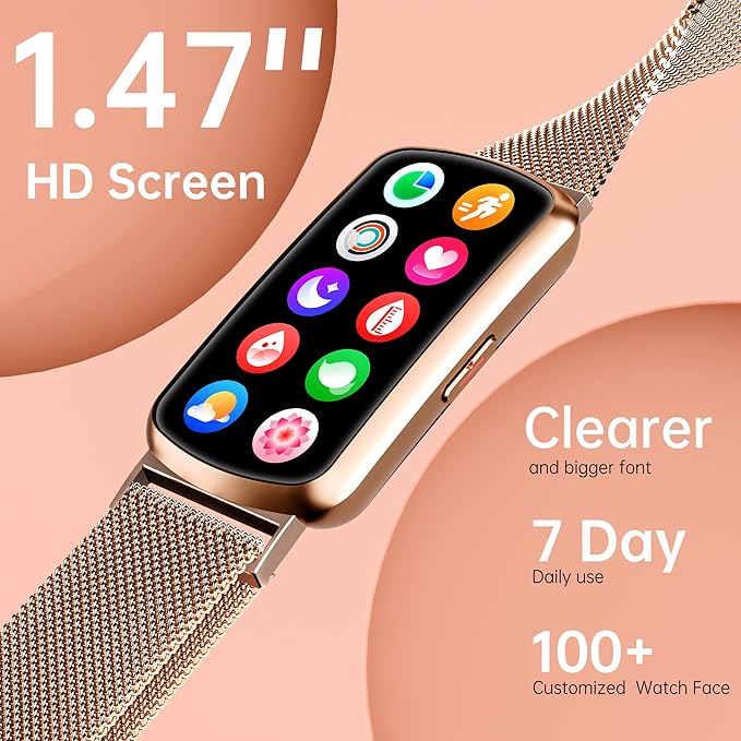 Health Fitness Tracker with 24/7 Heart Rate and Blood Pressure, Smart Watch with Blood Oxygen Monitor, 120+ Sport Mode, Sleep Tracking Waterproof Activity Tracker for Women Men