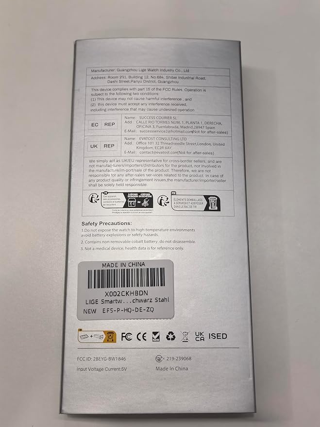 LIGE 1.43" AMOLED Smart Watch for Men with Flashlight, Bluetooth Calling, 100+ Sport Modes, 530mAh, IP68 Waterproof Fitness Tracker for Workout, iOS Android Compatible, Black Steel