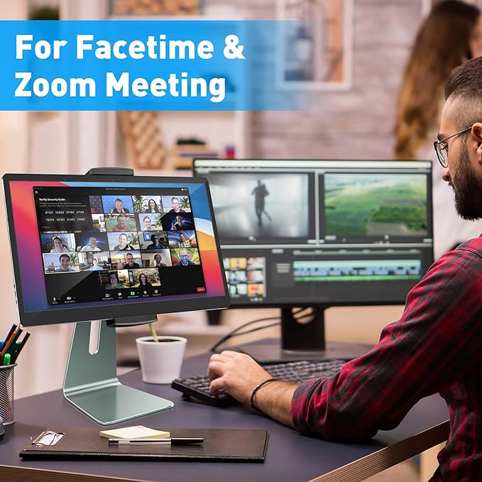 AboveTEK Elegant Tablet Stand, Aluminum Holder for 7-13 inch Tablets, Desktop Kiosk POS Stand Compatible w/iPad Pro Air Mini, Galaxy Tab, Tablet Mount for Store Office Reception Kitchen (Gray)