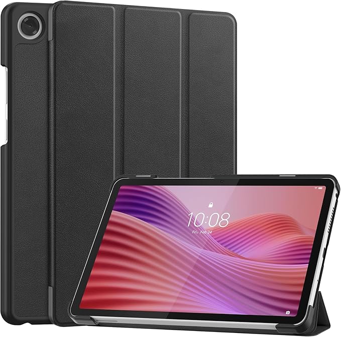 Case for Lenovo Tab One 8.7'' / Tab K9 Case, Folding Folio Ultra-Thin PU Leather Stand Case Cover with Auto Wake/Sleep for Lenovo Tab K9 8.7 Inch Black