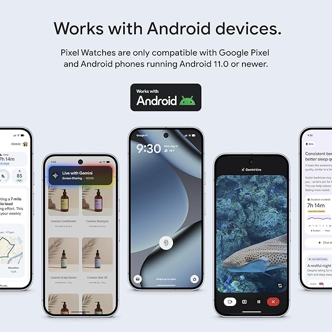 Google Pixel Watch 4 (45mm) - Android Smartwatch with Heart Rate and Sleep Tracking - 40-Hour Battery - Fitness Tracking - Google AI - Matte Black Aluminum Case - Obsidian Active Band - Wi-Fi
