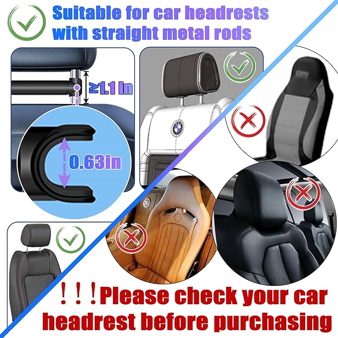 2026 Car Headrest Tablet Holder, Road Trip Essentials for Kids, Scalable Tablet Mount for Car Backseat for iPad Phone... 5.5-10.8" Fits Larger Tablets (If Short Side ≤10.6") [Upgrade - Black]