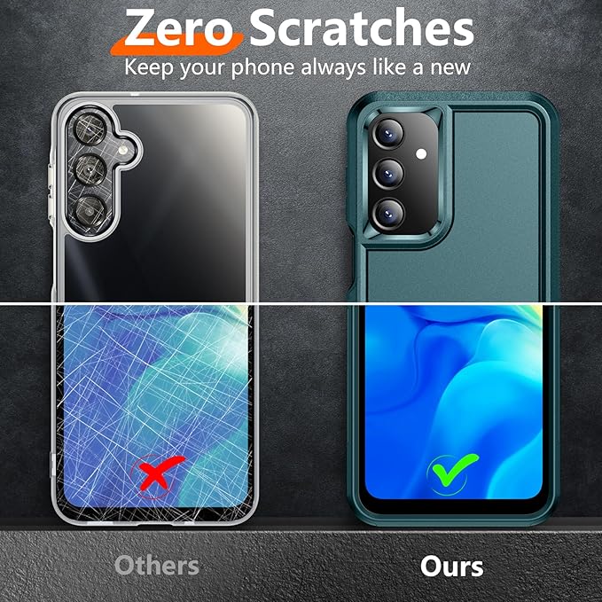 Red2Fire Designed for Samsung Galaxy A16 5G Case, [Military Grade Drop Protection] Non-Slip Heavy Duty Full Body Shockproof Protection Phone Case 6.7 inch,Dark Green