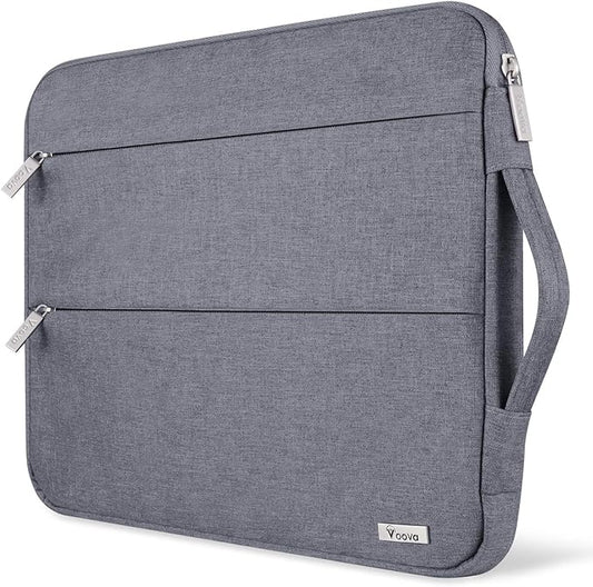 Voova 15.6 16 Inch Laptop Sleeve Case Compatible with MacBook Pro 16 M1/M2/M3/M4 Max 2019-2025, 15.6-16” Hp Lenovo Acer Asus, Waterproof Slim Computer Bag Cover with Handle, Grey