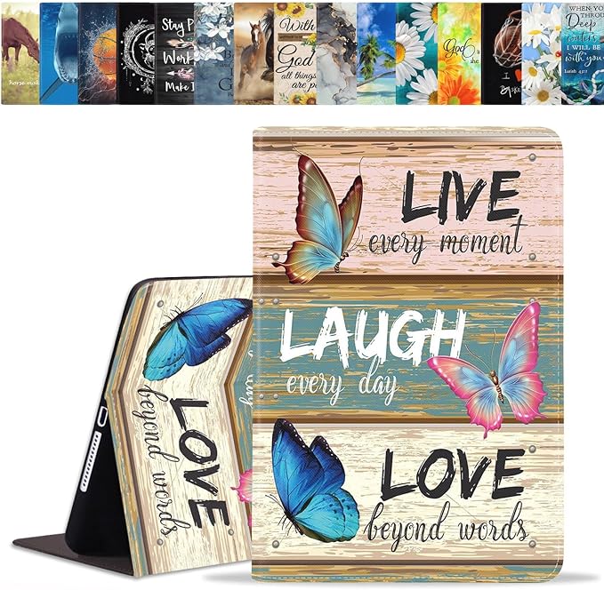 Case for Samsung Galaxy Tab A 10.1 2019 (SM-T510/T515/T517), Slim Lightweight PU Leather Stand Cover with Auto Wake/Sleep for Galaxy Tab A 10.1 Inch - Inspirational Quote Live Laugh Love