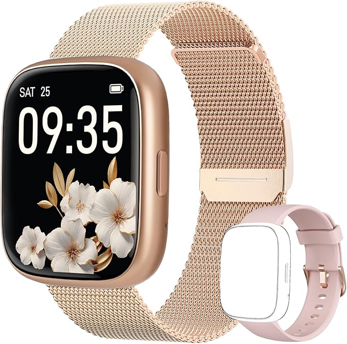 Smart Watch for Women, No Phone No APP Needed,1.83" Fitness Tracker Watch with Heart Rate/Step Tracker/Pedometer/Sleep, IP68 Waterproof Metal Smartwatch Calls Compatible iOS Android