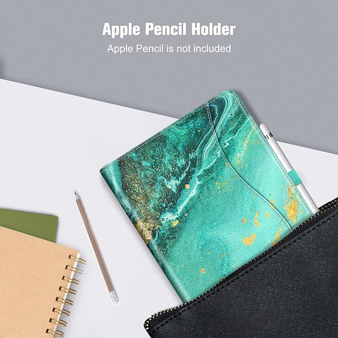 Fintie Case for iPad 9th / 8th / 7th Generation (2021/2020/2019) 10.2 Inch - [Corner Protection] Multi-Angle Viewing Stand Cover with Pocket & Pencil Holder, Auto Sleep Wake, Aqua Wave