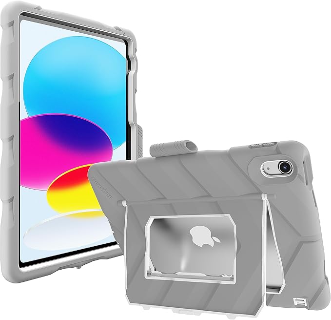 Gumdrop Hideaway iPad Case w/Stand Fits iPad 11th Generation |A16| & 10th Gen Rugged Shockproof Reliable & Drop Tested for Kids K-12 Students Teachers Classrooms & School Use - Gray