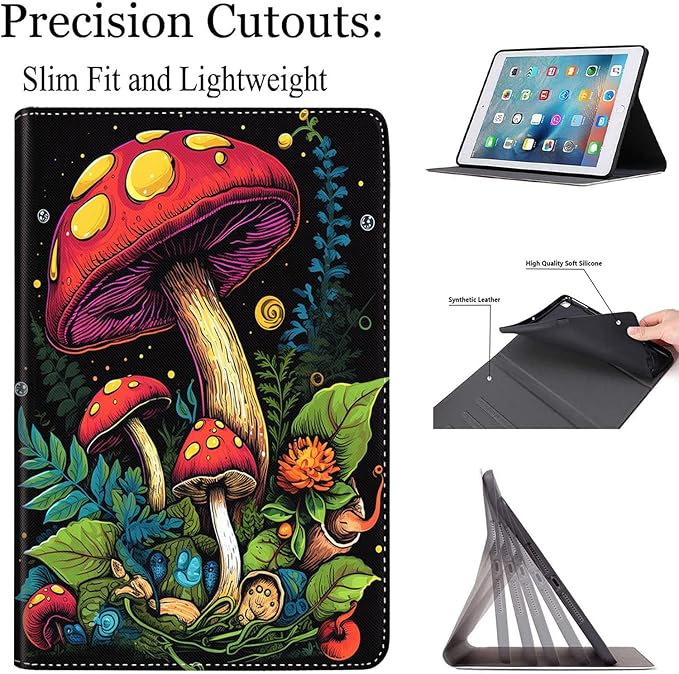 Case for Galaxy Tab A9 Plus ， Auto Sleep/Wake Multi-Angle Viewing Slim Folio Stand Cover for Samsung Galaxy Tab A9+/A9 Plus 11 Inch 2023 (SM-X210/X216/X218), Magic Mushrooms Fungus