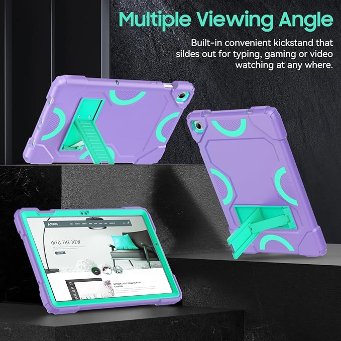 Case for Samsung Galaxy Tab A9+ 11 Inch 2023 Model (X210/X216/X218), Heavy Duty Shockproof Rugged Protective Case for Galaxy Tab A9 Plus Tablet (Purple+Teal)