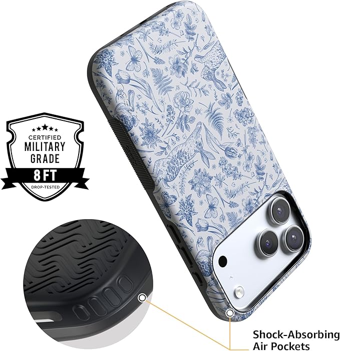 Casely iPhone 17 Pro Case | Hop & Bloom | Bunny Toile | Compatible with MagSafe | Bold Protective Design