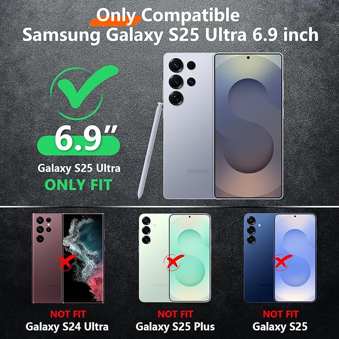 Red2Fire for Samsung Galaxy S25 Ultra Case, [Military Grade Drop Protection] Heavy Duty Full Body Shockproof Protection Non-Slip Phone Case for S25 Ultra Case 6.9 inch