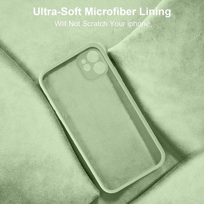 Vooii Compatible with iPhone 11 Case, Upgraded Liquid Silicone with [Flat Edges] [Camera Protection] [Soft Anti-Scratch Microfiber Lining] Phone Case for iPhone 11 6.1 inch - Matcha