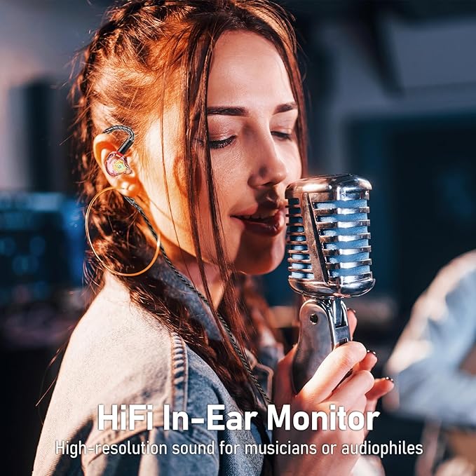 Vibes 202ML Wired Earbuds - HiFi in Ear Headphones - Noise-Isolating Ear Buds w/ Mic - Clear Sound, Deep Bass, Comfort-Fit Earphones - MMCX–Lightning for iPhone 5–14, Silver Plated Cord, Carrying Case